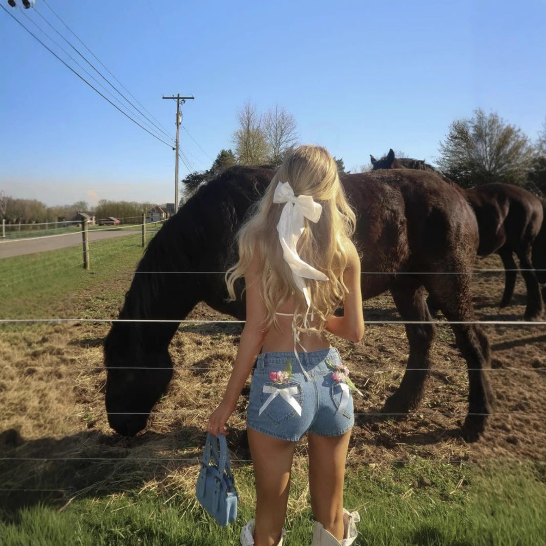American Love Pocket Embroidered Shorts