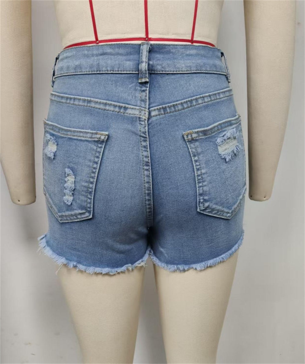 Womens mid rise jean shorts