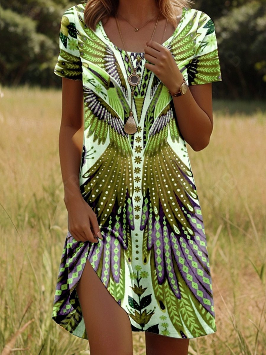 "Raven" Printed Native American Dress