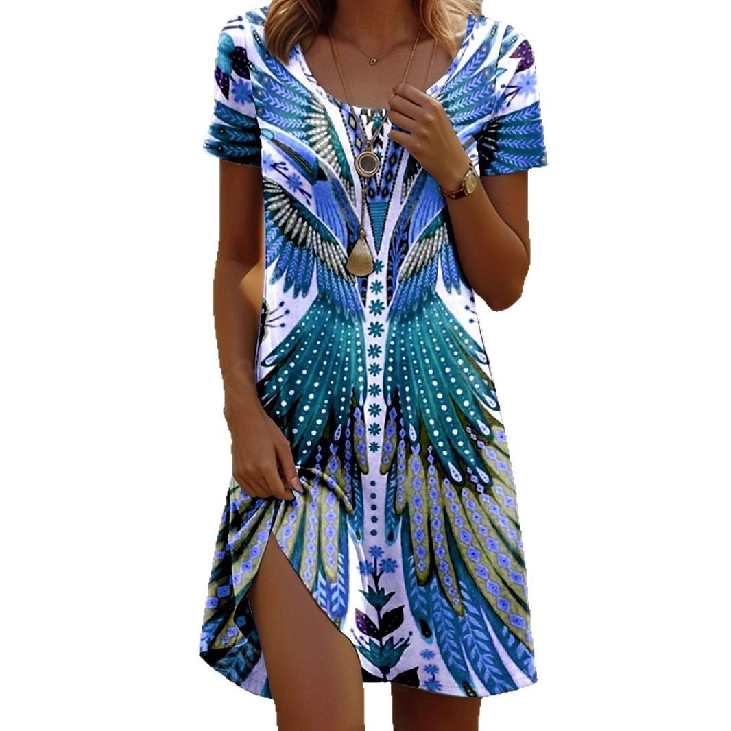 "Raven" Printed Native American Dress