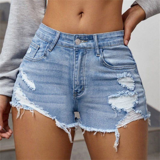 Womens mid rise jean shorts