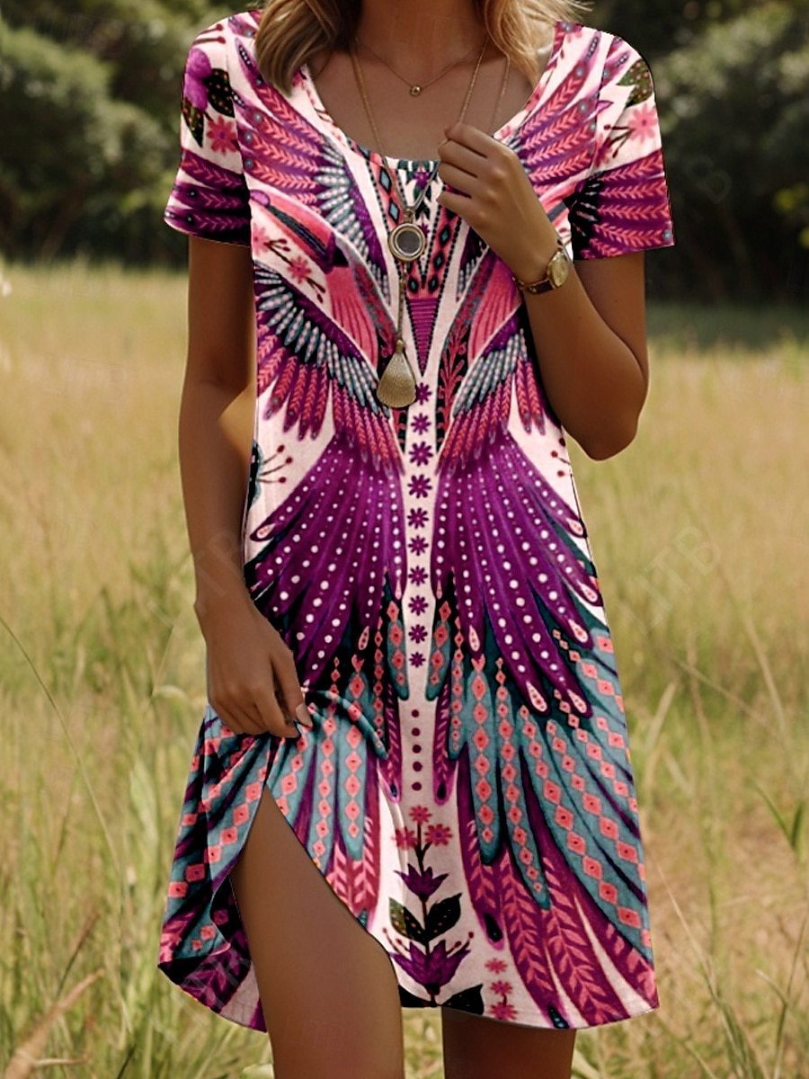 "Raven" Printed Native American Dress